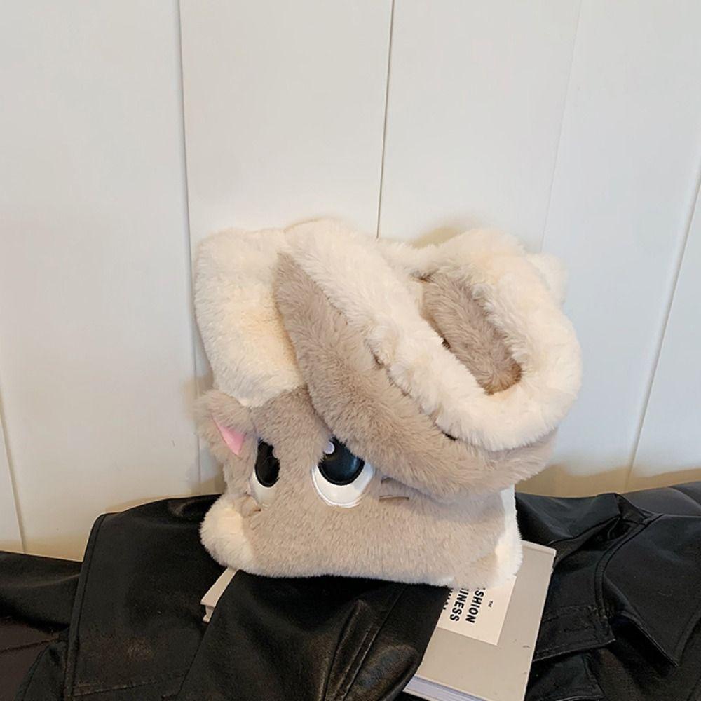 Große Plüschtasche Kätzchen Pelzige Tragetasche Geschenke Cartoon Katze Umhängetasche Herbst Winter