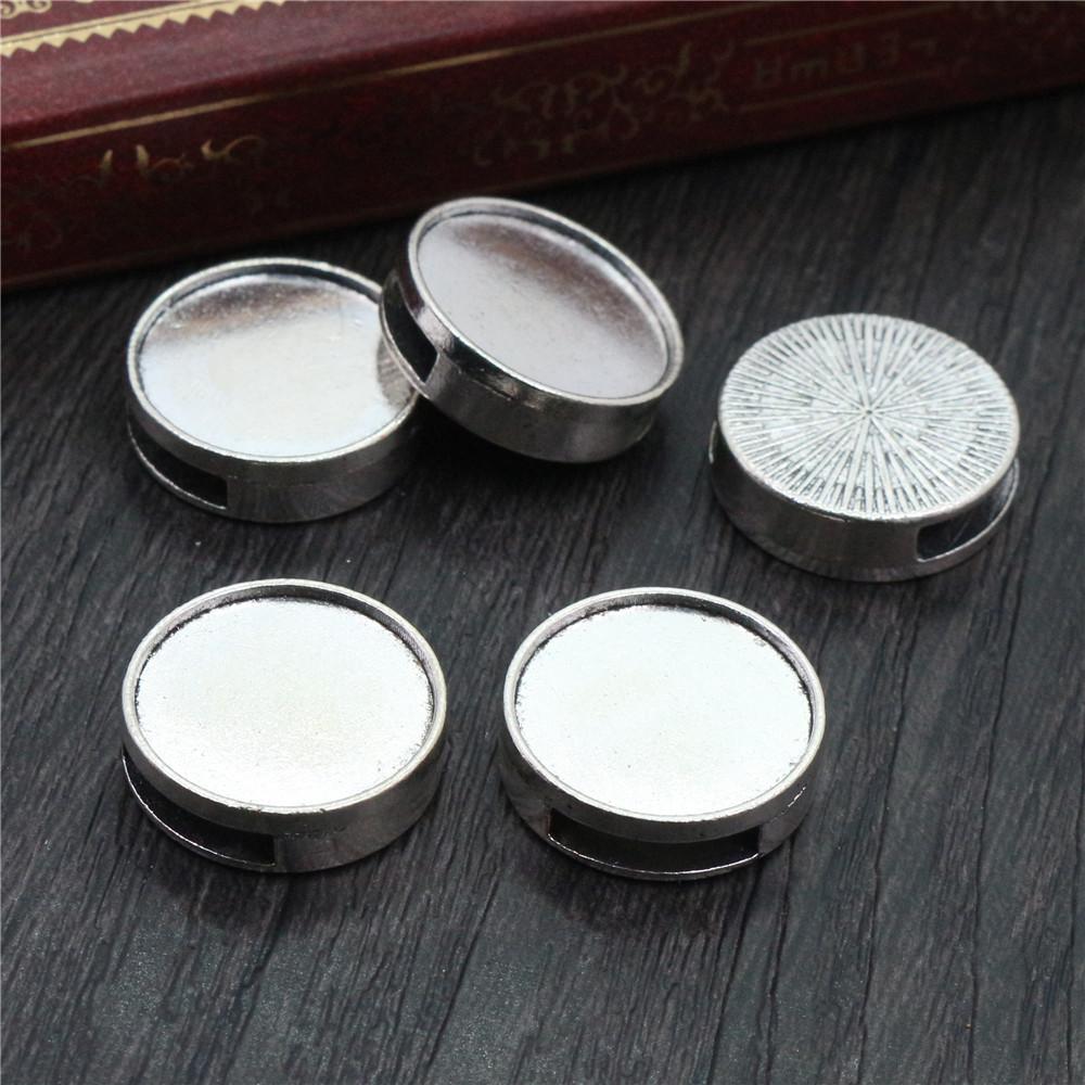 10pcs 18mm Inner Size Alloy Pendant Cabochons Blank Base Setting Bezel Tray DIY Jewelry Making Accessories Findings for Necklace