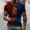 3D-bedrucktes T-Shirt für Herren, Rundhals-Kurzarmshirt der italienischen, schwedischen und britischen Nationalmannschaft, lässiges Oberteil