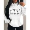 Hanorace Credință Speranță Iubire Grafic Litere Femei Hanorac Stradă Casual Larg Sweatshirt Toamnă Cu Glugă Gât O Îmbrăcăminte Femei Hanorace și Sweatshirturi Femei