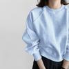 Women Crew Neck Raglan Sweatshirt Loose Cropped Long Sleeve Basic Casual Pullover Top