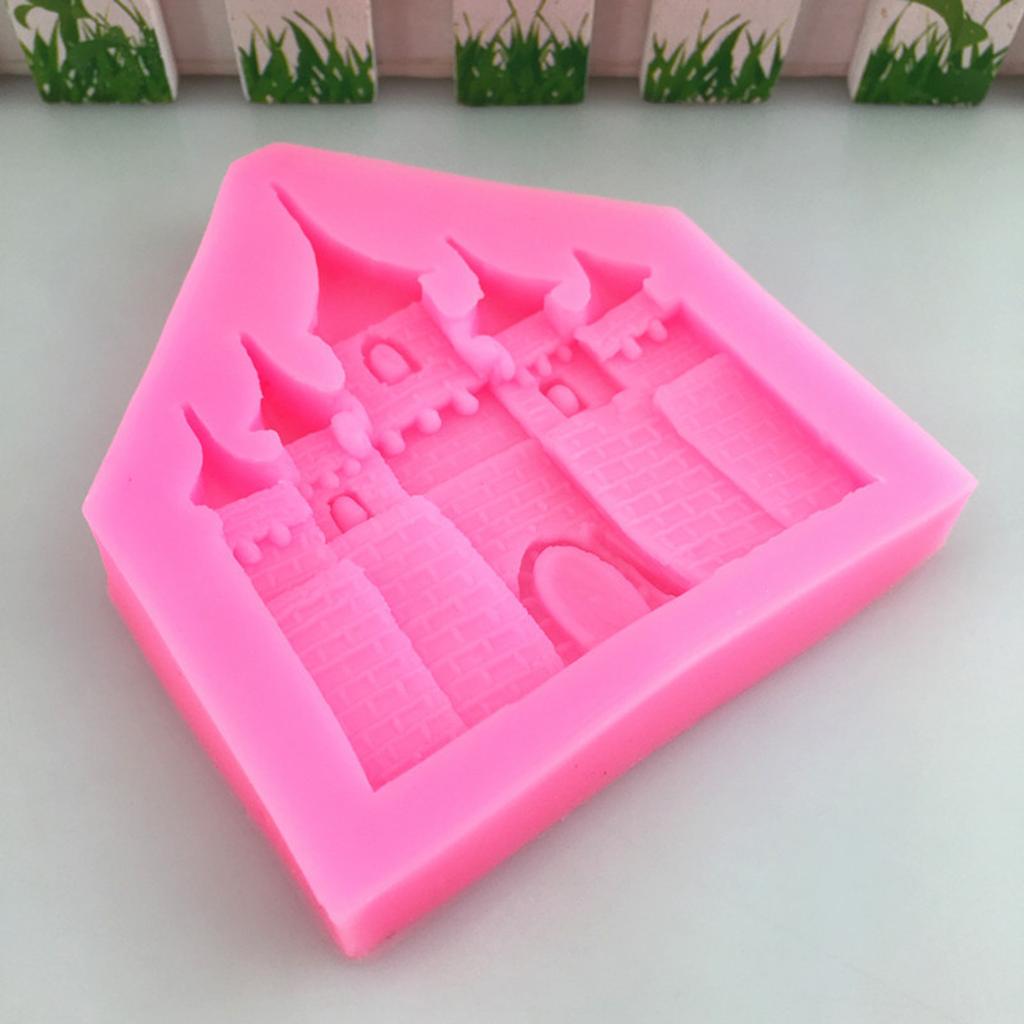 Soft Silicone Molds Castle House Building Shape for Fondant Chocolate Cake Decoration Bakeware DIY Plaster Making Moulds