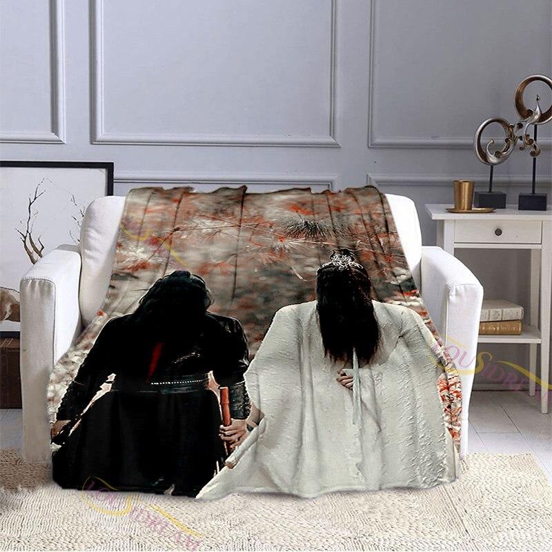 Die ungezähmte Xiao Zhan Wang Yi Bo Serie Muster Flanelldecken Bettlaken Sofaüberwurf Tagesdecke Siesta Freizeitbezüge Steppdecke