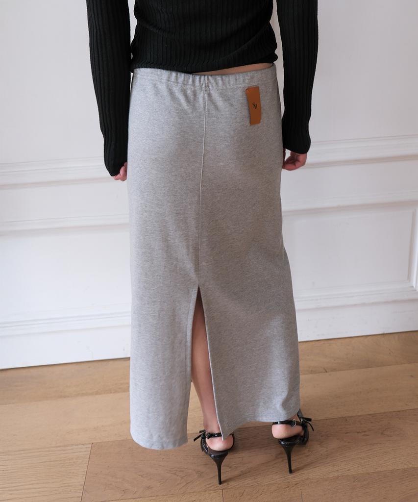 320 Showroom Daily Banding H-Line Long Skirt Gray