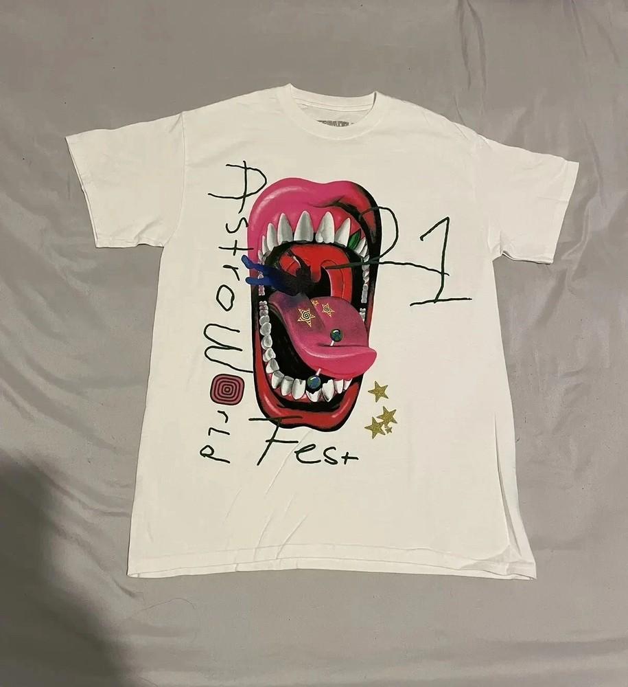 Travis Scott Travis Scott Astroworld Mouth T Shirt Size S-4XL