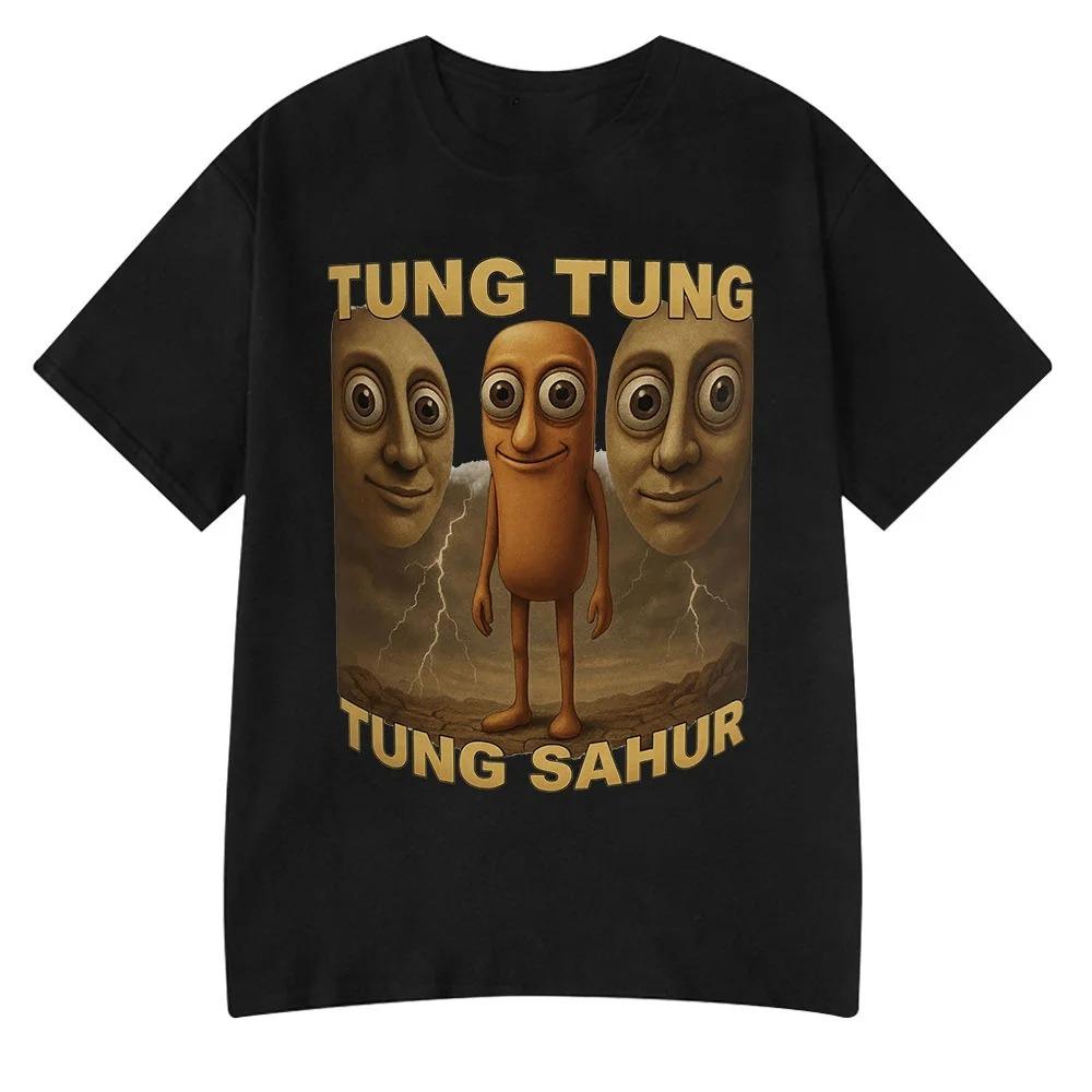 Italian Brainrot Tralalero Tralala Tung Tung Tung Sahur Bombardiro Crocodilo Funny Meme TShirt Unisex Women Cotton Tees Y2k Tops