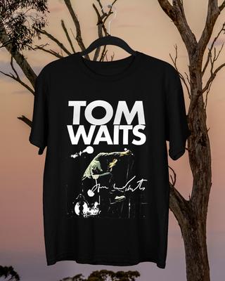 T-shirt Noir Homme Manches Courtes Signature Tom Waits S Jusqu'à 2345XL Cadeau T-shirt Unisexe