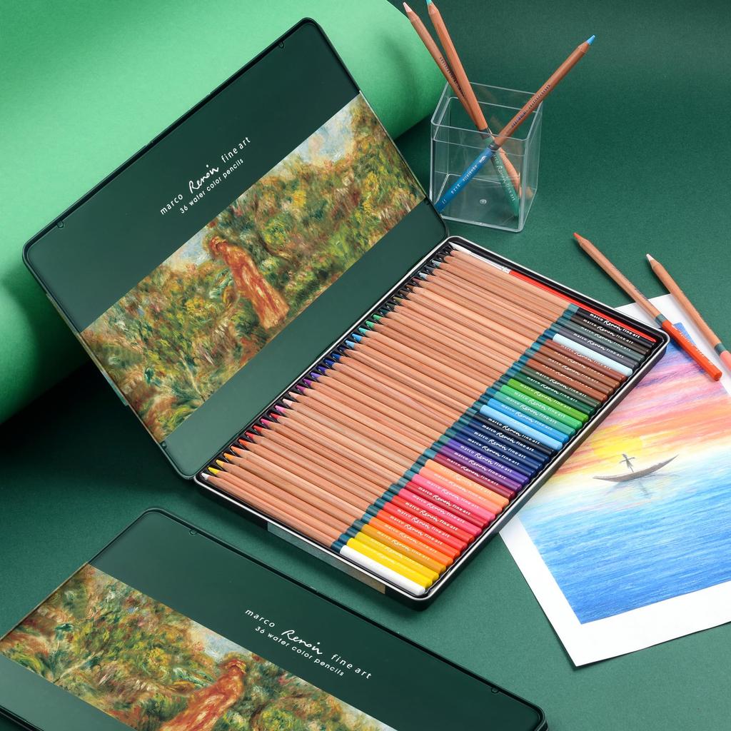 MARCO Professional Colored Pencil Set with Brush Direct from Japan