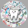 50 Cute Cartoon Waterproof Teeth Stickers for Creative Decoration