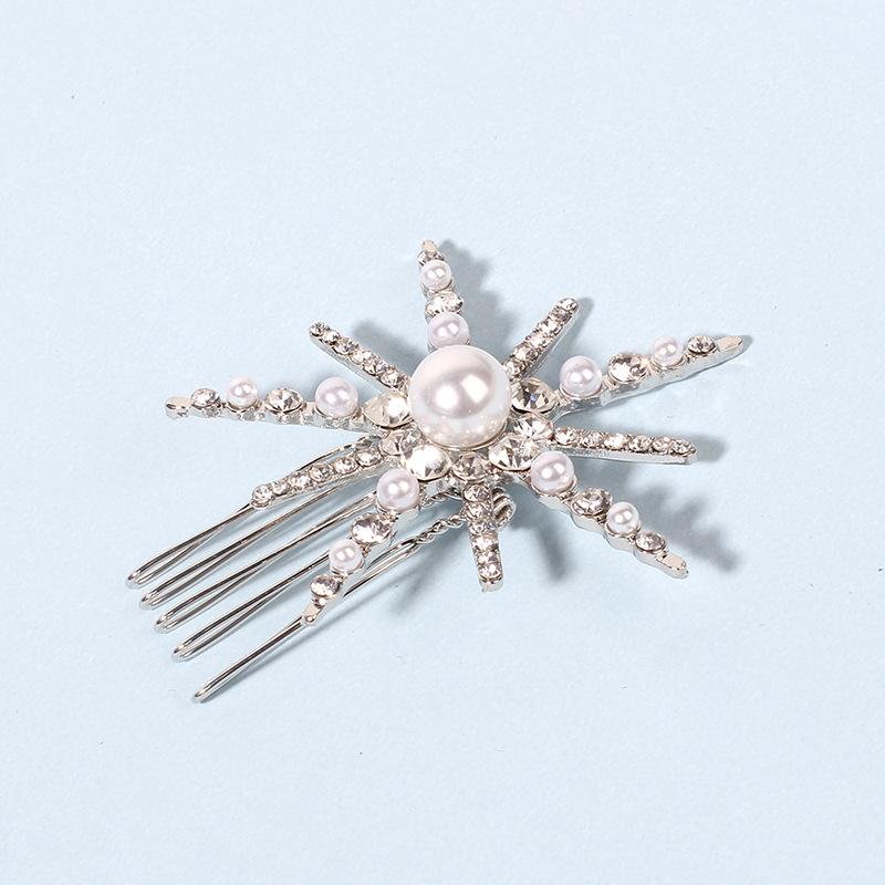 New Geometric Stars Moon Rhinestone Hair Clip Set Snowflake Star Bride Hairpins Women Side Clip Hair Barrettes Hair Accessories