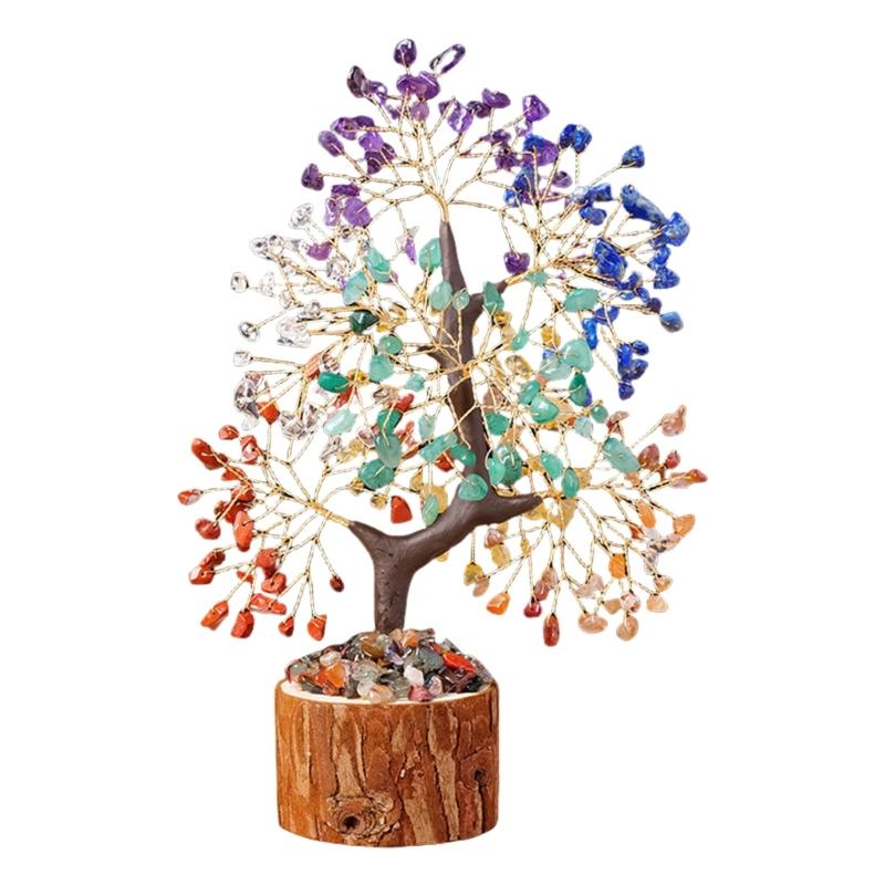 Fengshui Kristallbaum Figur Bonsai Ornament zum Anziehen von Reichtum Glück Spirituelles Geschenk Heim- und Bürodekorationen