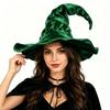 Gothic Halloween Wizard Hat Large Wide Brim Cosplay Witch Cap Pointed Mage Hat  Halloween Party