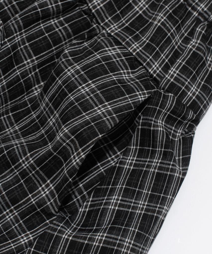 Cargo Bros For Woman Asymmetrical Frill Check Long Skirt (Black)