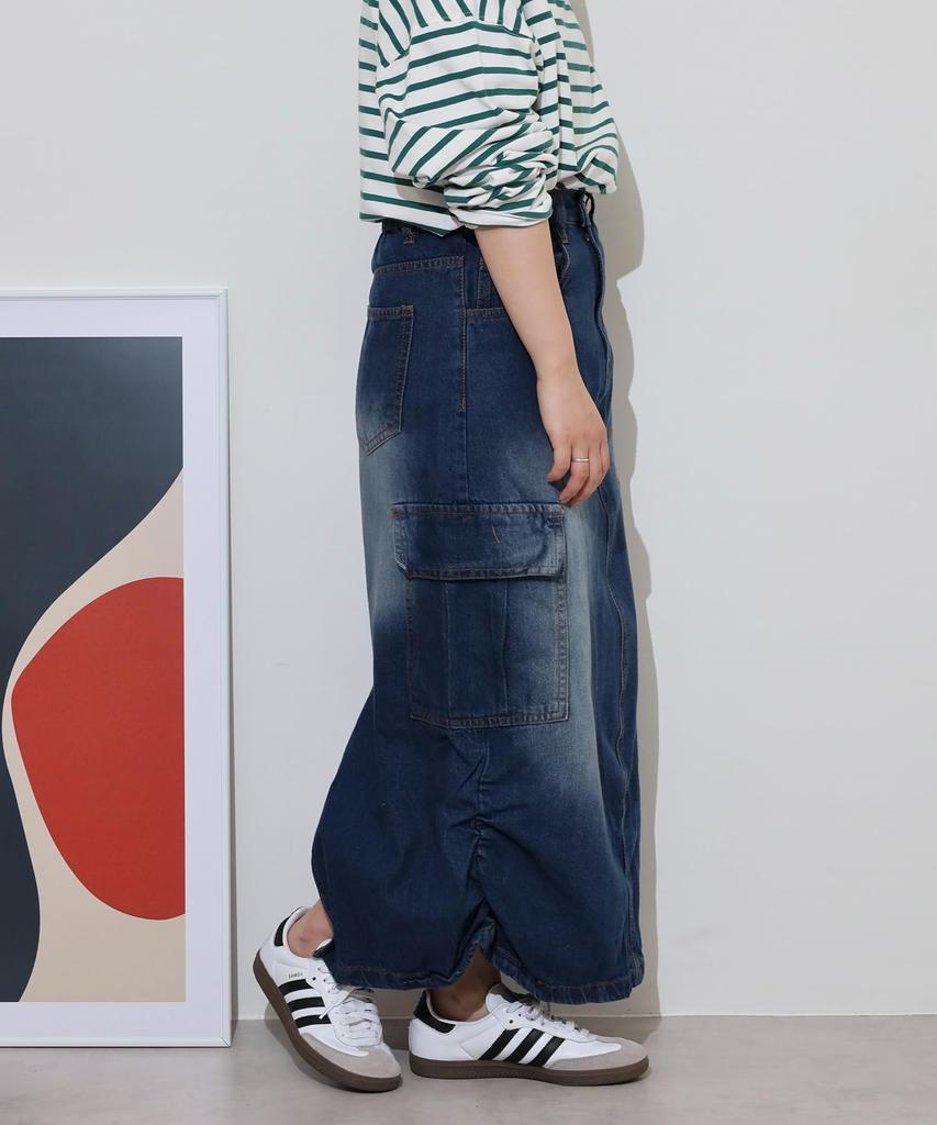 Denim Cargo Skirt [atONE]