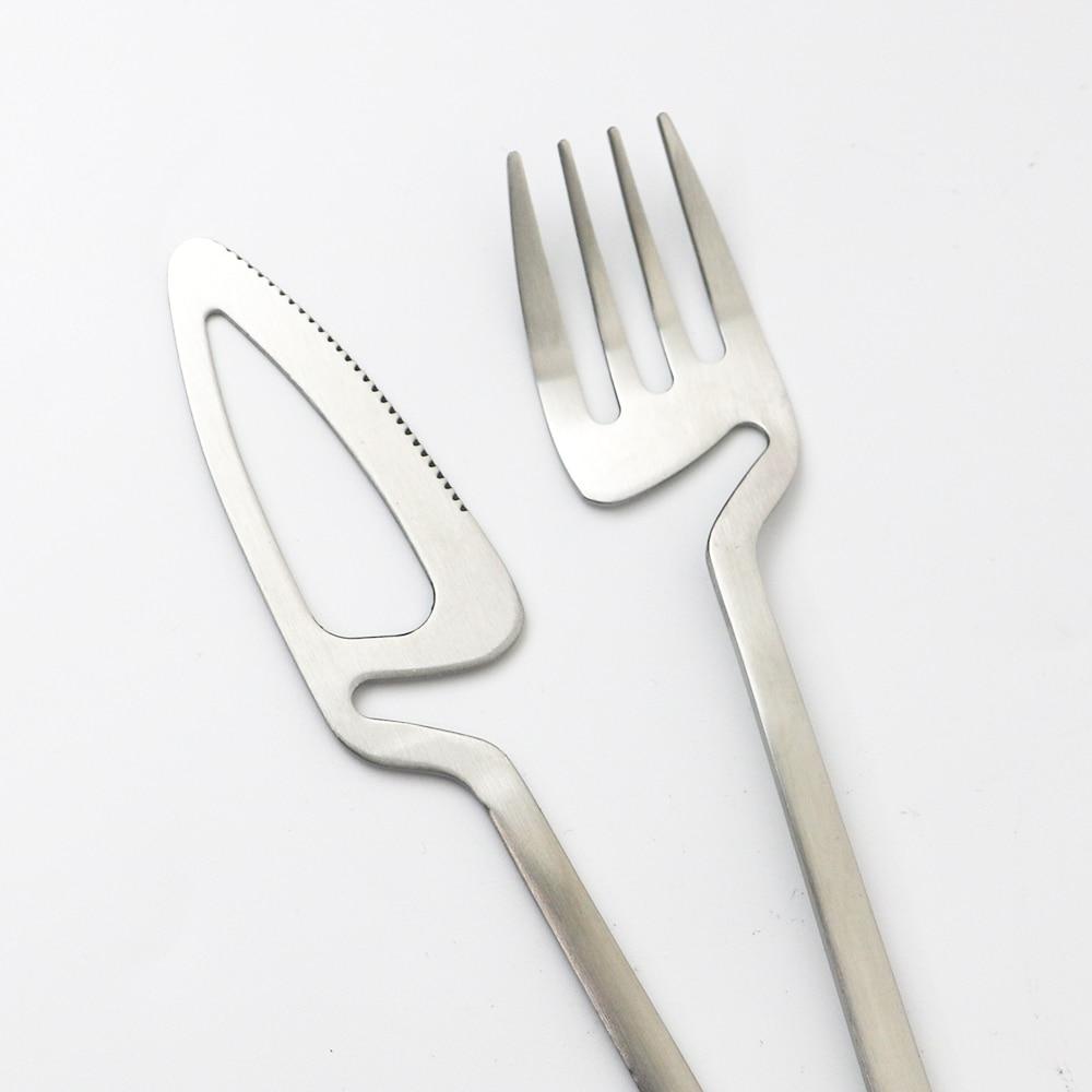 16Pcs Rainbow Cutlery Set Knife Fork Spoon Flatware Set Stainless Steel Dinnerware Set Creative Silverware Hung On the Edge of the Cup