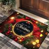 1pc Christmas Floor Mat Household Door Water-absorbing Anti-slip Foot Mat Plush Dirty-resistant Foot Mat Modern Simple