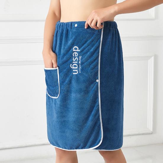 Herenbadhanddoek Absorberende sneldrogende badwikkelhanddoek met veilige gesp en zak voor Gym Spa Sauna Douche