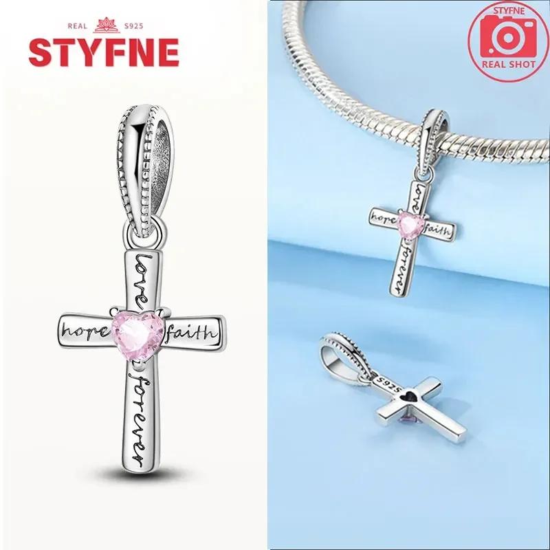 Copper Stylish Charms Religion Heart Lucky Eye Cross Beads Fit Original Bracelet For Women High-Quality Fashion Jewelry Gift