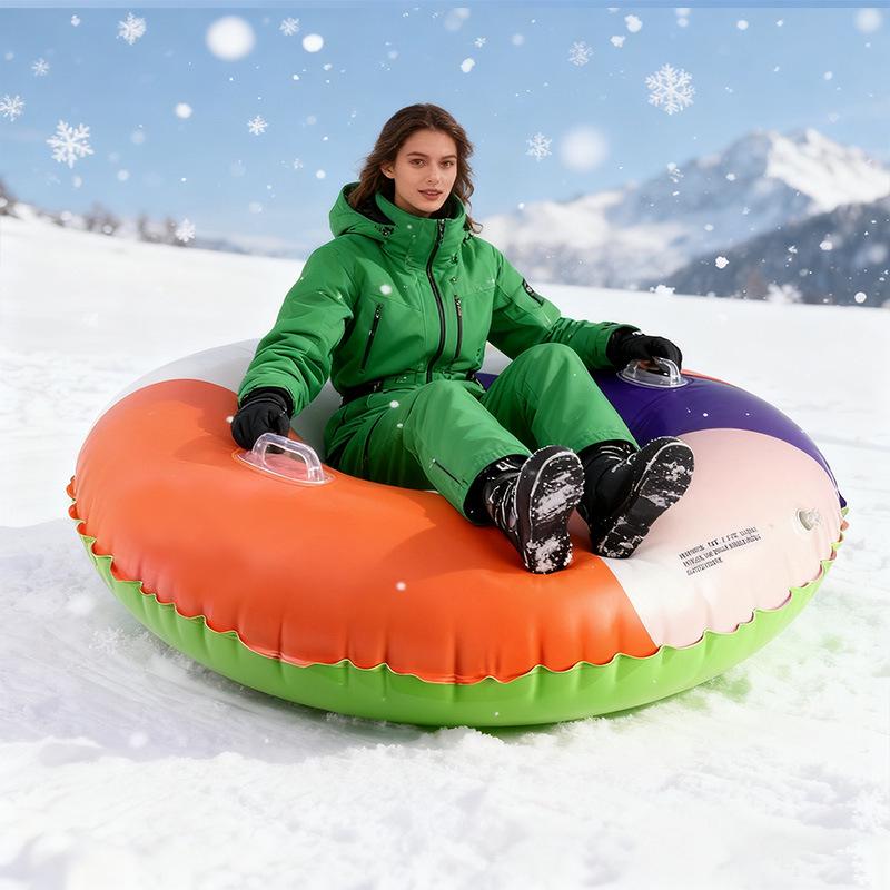 In Stock Thicken Adult Snow Tube: Anti-Rollover, Inflatable, Portable for Outdoor Winter Skiing