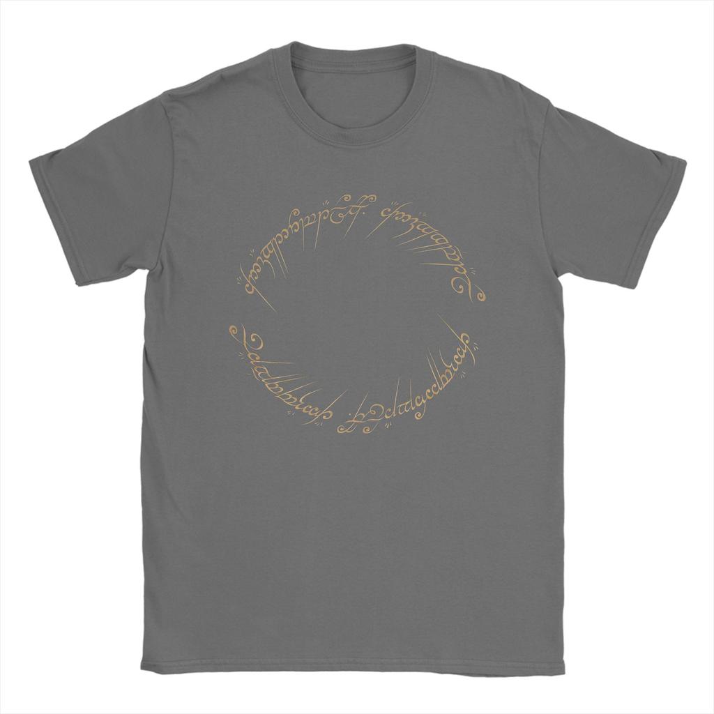 Mens The One Ring Inscription LLords Of The RRings T Shirts  Pure Cotton Clothing O Neck Tee Shirt Plus Size TShirt
