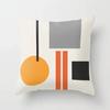 45*45cm Orange Color Throw Pillow Case Mid Century Geometric Cushion Covers for Home Sofa Chair Decorative Pillowcases
