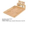 Bamboo Cheese Board Set with 4 Cutters And Cutter Holder Grooves for Sauces Snacks Wood Tray Multi-Purpose Platter for Entertaining