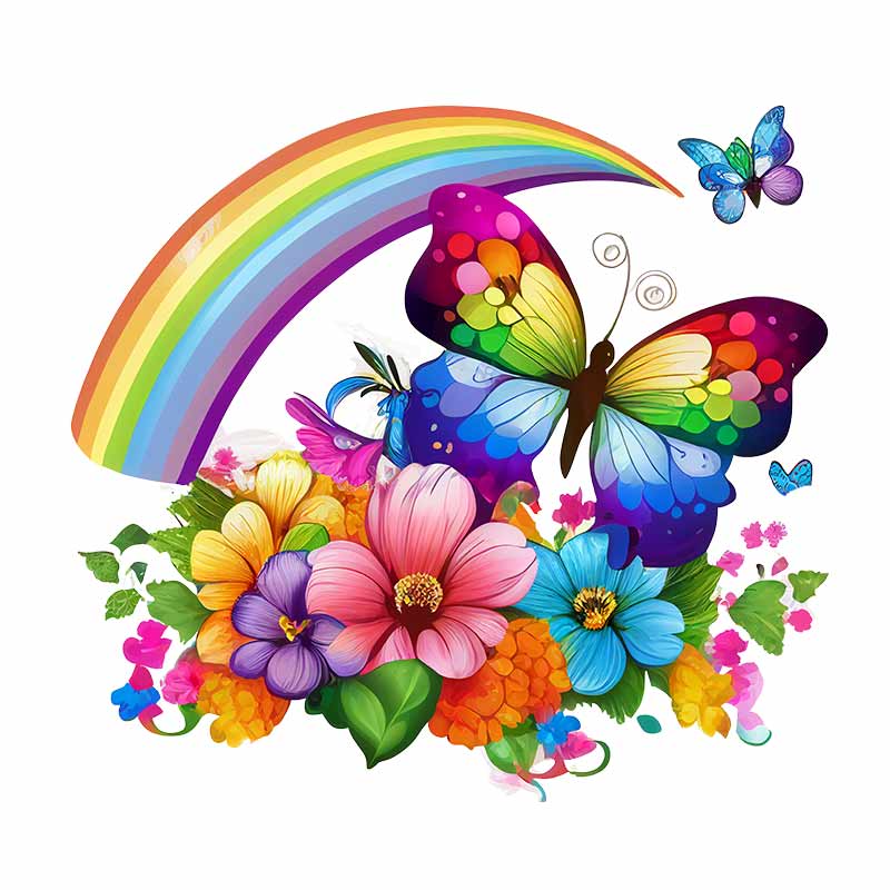 Bunte Schmetterlinge und Blumen Wandaufkleber Badezimmer Toiletten Dekor Aufkleber Wohnzimmer Schrank Heimdekoration Transparente Wasserdichte Aufkleber M760