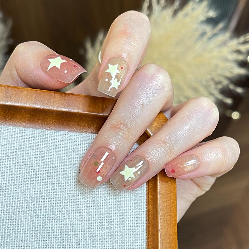 Gradient Amber Gold Foil Removable Nail Stickers - Autumn/Winter Collection