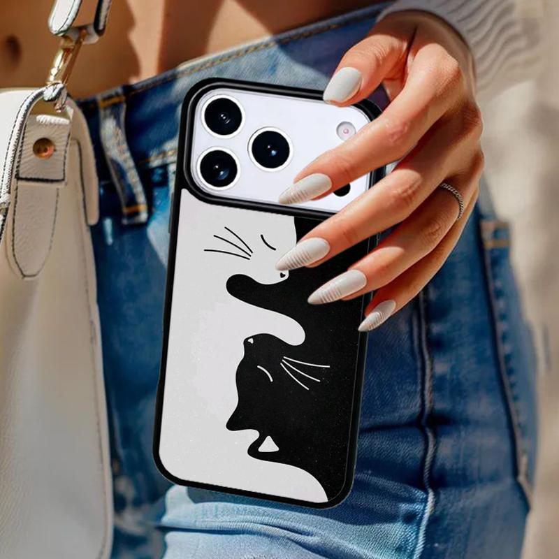 Cute Cat Phone Case For iPhone 17 Air 14 15 13 12 Max Cover For Apple 14 15 16 16e 11 Pro Max Plus