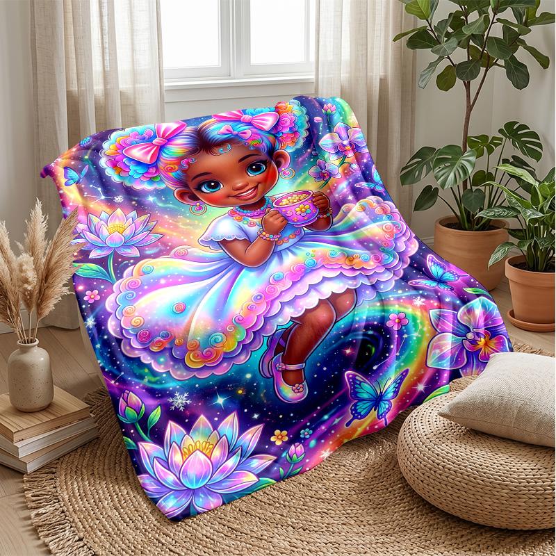 Rainbow Dreams and Stars Theme Blanket Lightweight Warm Flannel Blanket Decorative Throw Blanket for Home Decoration