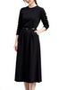 Chubikime Long Sleeve Sweatshirt Crew Midi Solid Simple and Pullover Style with Hem Stylish and Perfect for and Casual Work Women's Dress, Neck,