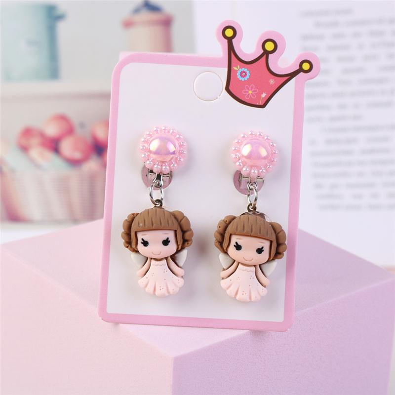 Children's Without Ear Holes Earrings Little Girls Cute Tassel Princess Pearl Earrings Jewelry Gift Fringe Ear Clip Eardrop