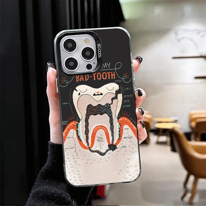 Tooth Dentist Pattern Shockproof Phone Case for iPhone 18 17 Air 16 16E 15 Pro Max 14 Plus 13 Mini 12 Back Cover Anti Fall Fundas