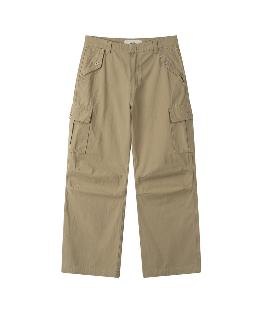 Leondi Chevron Field Cargo Pants - Beige