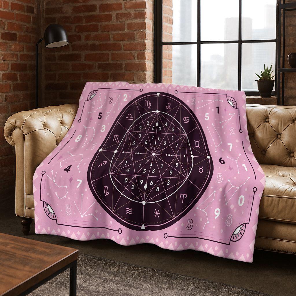 3D Retro Witch Ouija Gothic Spirit Board Flannel Blanket,Warm and Cozy Soft Throw Blanket for Home Bedroom Bed Sofa Travel Cover