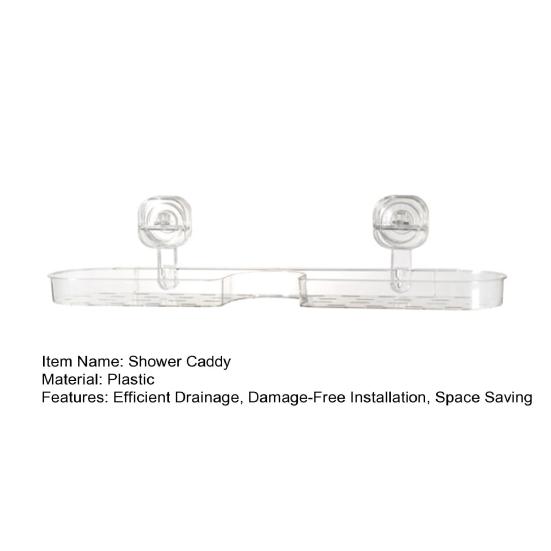 Cup Shower Caddy Bathroom Organizer with Bottom Drain Space Saving Wall Shelf