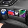 Remplisseur d'espace pour siège de voiture Antidérapant Imperméable Boîte de rangement Résistant aux rayures Cuir synthétique Organisateur d'espace de siège de voiture pour téléphones Tasses
