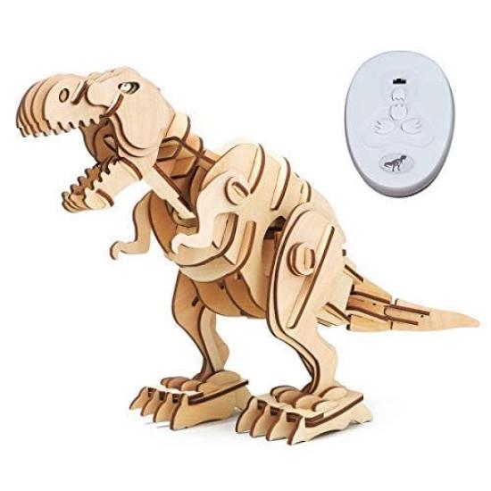 3D Wooden Puzzle Dinosaur Series with Japanese Instructions Tsukurundesu® Battery-Operated (Large Tyrannosaurus)