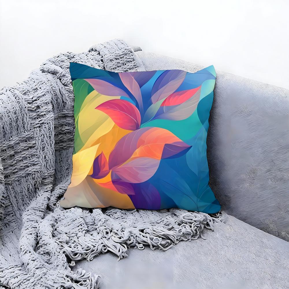 Natural Artistic Leaves Pattern Cushion Cover Premium Comfort Reversible Pillow Cove In One Design for Any Room  Car Interior