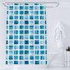 Tende da Doccia con Motivo a Mosaico Blu Tenda da Bagno Impermeabile in Poliestere Geometriche Per Bagno Decorazione per la Casa Tenda con Ganci