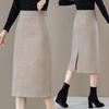 Jupe Midi Laine Taille Haute Coupe A-line pour Femme - Collection Printemps/Automne 2025