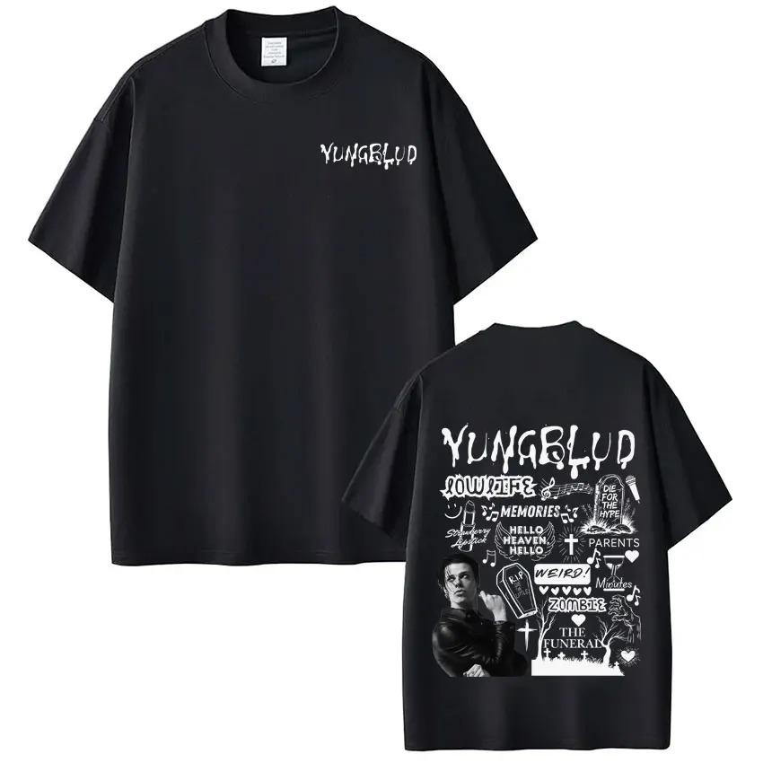 Unisex Damen Hochwertige T-Shirts Sänger Yungblud IDOLS Tour 2026 Grafik T-Shirt Kurzarm Locker Baumwolle T-Shirts Fan Geschenke