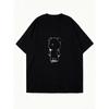 Oversized T Shirt Dress Black Bear Cartoon Print Casual Streetwear Fashion For Women