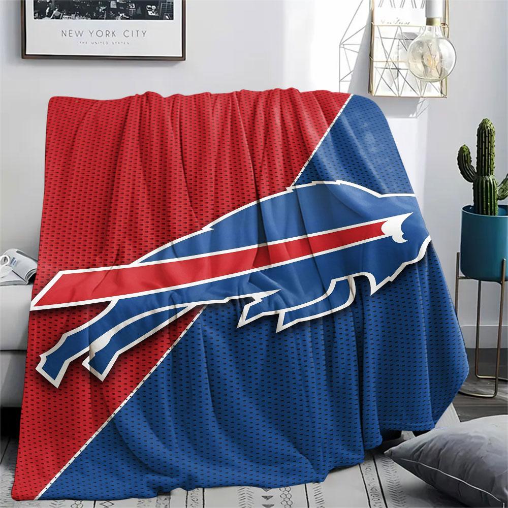 Buffalo Bills Printed Flannel Blanket, Soft Throw for Bedroom Sofa, Washable, Fan Merchandise, Great Gift.