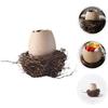 Ceramic Bisque Hydroponic Decorative Ostrich Eggshell Bird's Nest Vase Design Planter Flowerpot Home Rattan Decoration