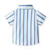 Boys' Striped Short-Sleeve Shirt & Overall Suit - European & American Style