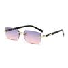Occhiali da Sole Donna Senza Montatura Rettangolari Moda Popolari Occhiali Uomo Tonalità Piccoli Quadrati Occhiali da Sole per Donna Uomo Estate Oculos