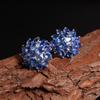 Natural Blue Kyanite gemstones clasp earrings flower design S925 silver quality jewelry for women party banquet gift
