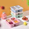 Square Compartment Bento Box Four Compartment Snack Nuts with Lid Platter Wheat Straw Lunch Box Snack Box Dried Fruit Box
