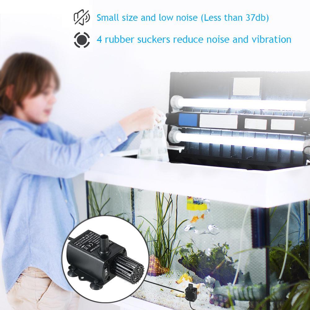 Ultra-quiet Mini DC12V 10W 400L/H Lift 400cm Brushless Water Pump 5.5*2.1mm Female Submersible with Flow Adjustment Function